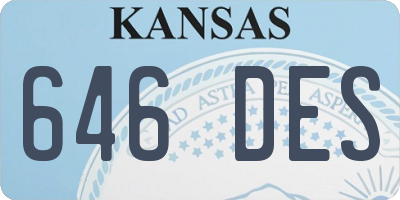 KS license plate 646DES