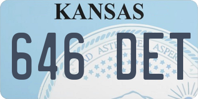 KS license plate 646DET