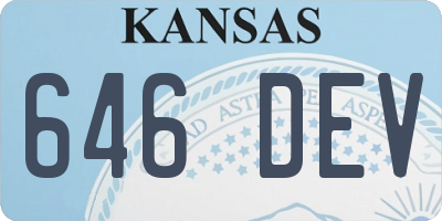 KS license plate 646DEV