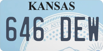 KS license plate 646DEW