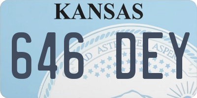 KS license plate 646DEY