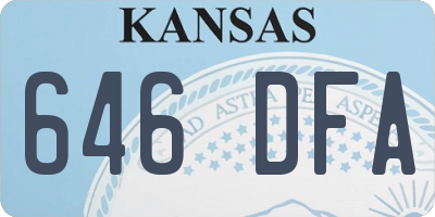 KS license plate 646DFA