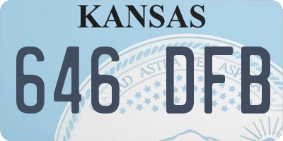 KS license plate 646DFB