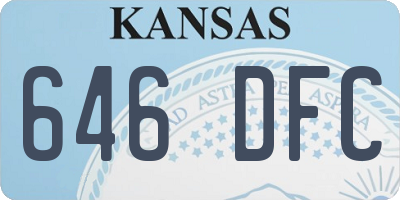 KS license plate 646DFC
