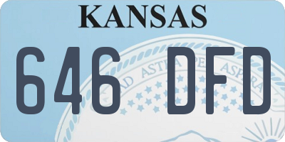 KS license plate 646DFD