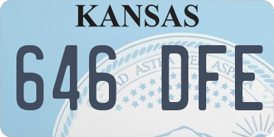 KS license plate 646DFE