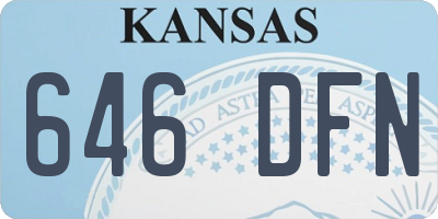 KS license plate 646DFN