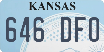 KS license plate 646DFO