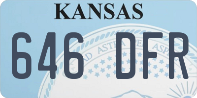 KS license plate 646DFR