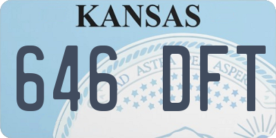 KS license plate 646DFT