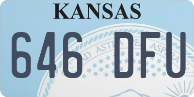 KS license plate 646DFU