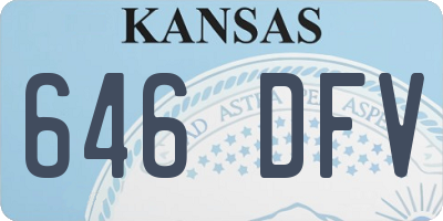 KS license plate 646DFV
