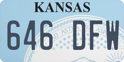 KS license plate 646DFW