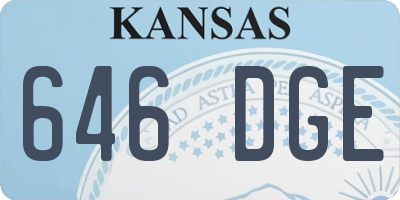 KS license plate 646DGE