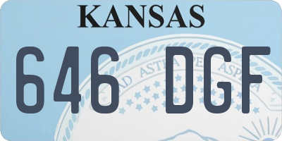 KS license plate 646DGF