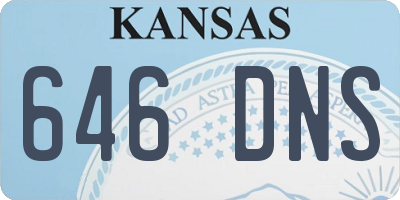 KS license plate 646DNS