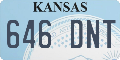 KS license plate 646DNT