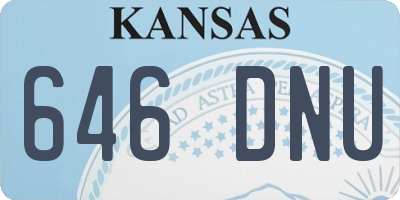 KS license plate 646DNU