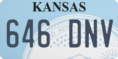 KS license plate 646DNV