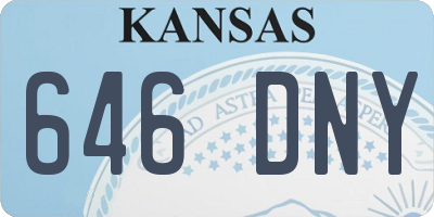 KS license plate 646DNY