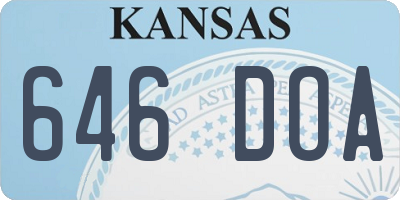 KS license plate 646DOA