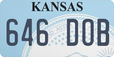 KS license plate 646DOB