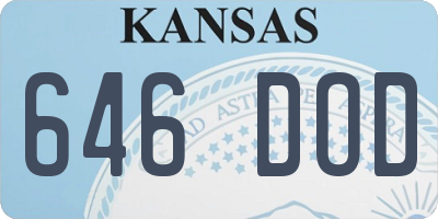 KS license plate 646DOD