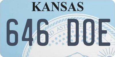 KS license plate 646DOE