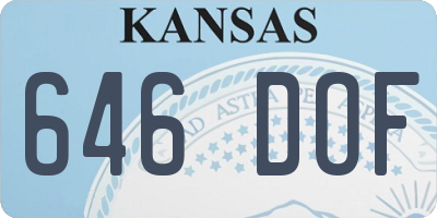 KS license plate 646DOF
