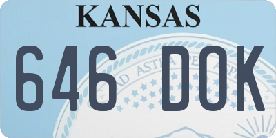 KS license plate 646DOK