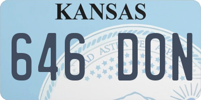 KS license plate 646DON