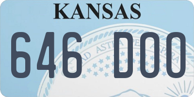 KS license plate 646DOO