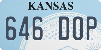 KS license plate 646DOP
