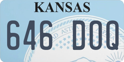 KS license plate 646DOQ