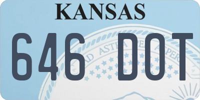 KS license plate 646DOT