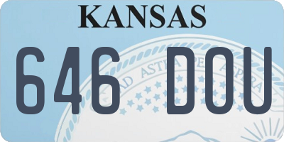 KS license plate 646DOU