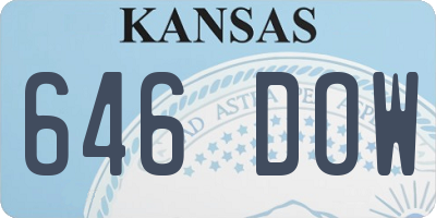 KS license plate 646DOW