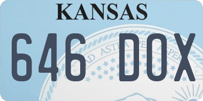 KS license plate 646DOX