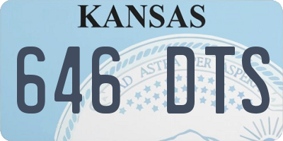 KS license plate 646DTS