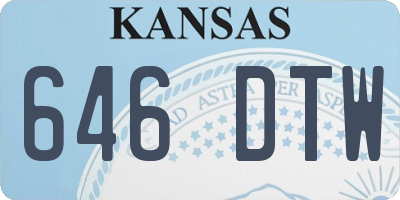 KS license plate 646DTW