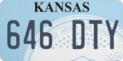 KS license plate 646DTY