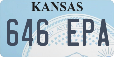 KS license plate 646EPA