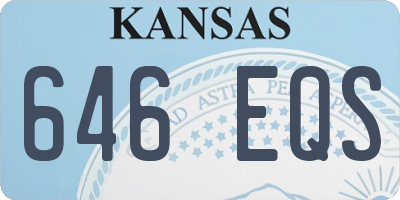 KS license plate 646EQS