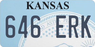 KS license plate 646ERK