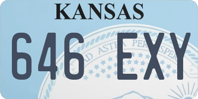 KS license plate 646EXY