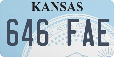 KS license plate 646FAE