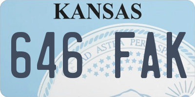 KS license plate 646FAK