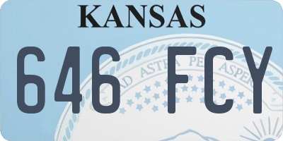 KS license plate 646FCY