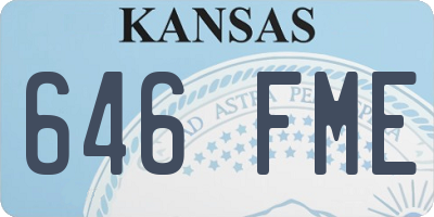 KS license plate 646FME