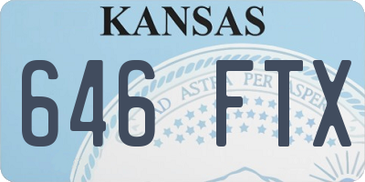 KS license plate 646FTX